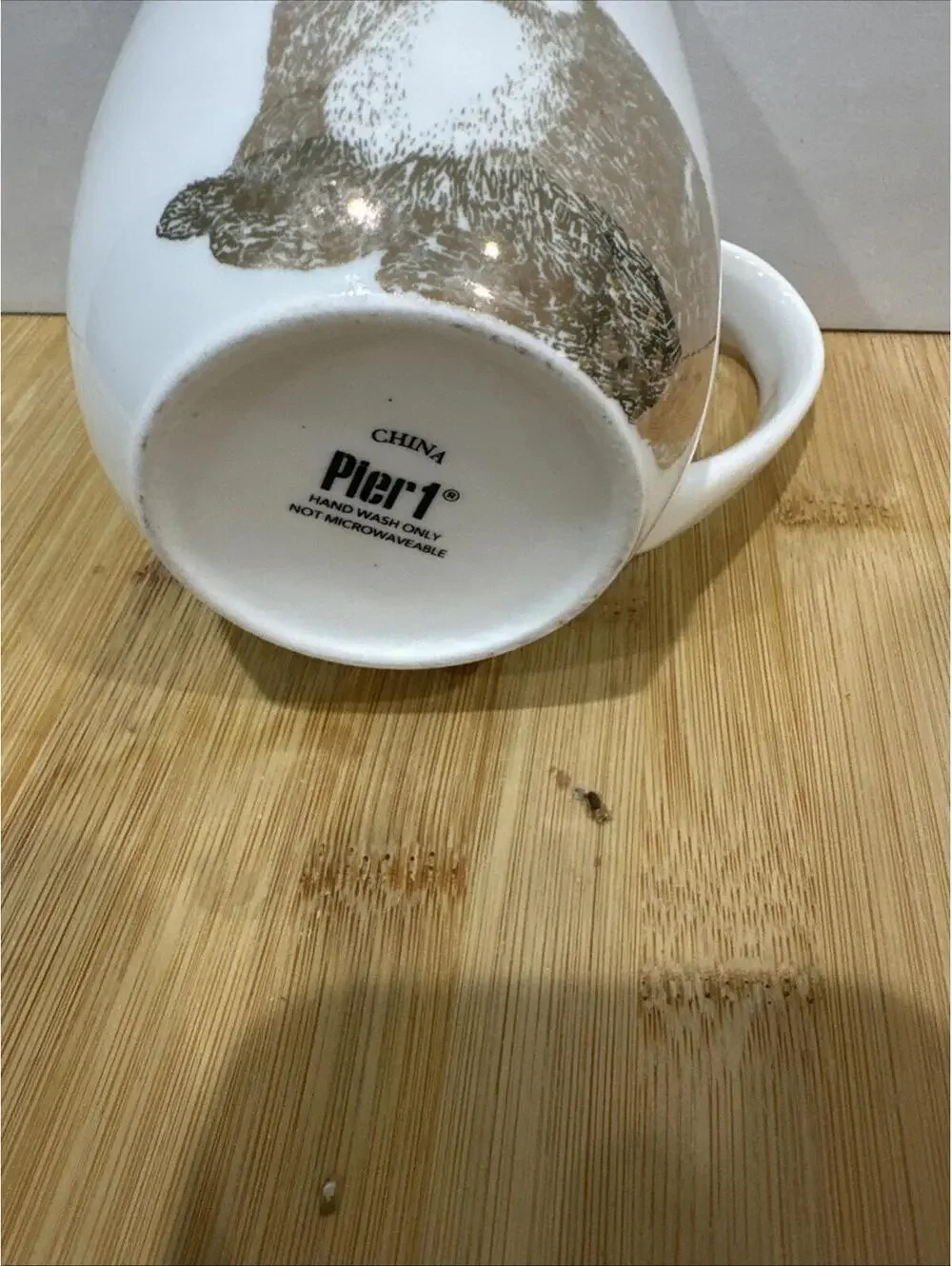 Pier 1 Golden Rabbit Mug retired *